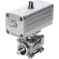 Кран с приводом Festo VZBA-1/4-GG-63-T-22-F0304-V4V4T-PS15-R-90-4-C